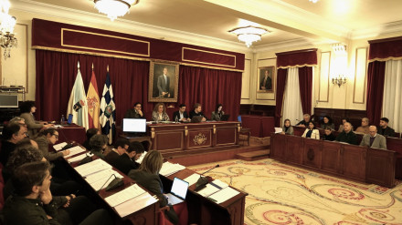 Los concejales de Ferrol durante el pleno de fin de mes de enero