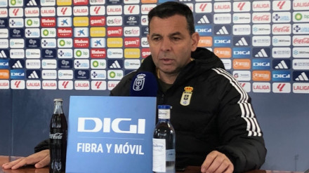 Javi Calleja en la rueda de prensa previa al partido contra el Albacete