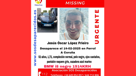 Alerta lanzada este sábado por SOS Desaparecidos