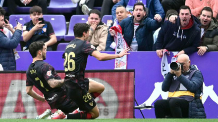 Gol de Isaac Romero durante el Valladolid-Sevilla
