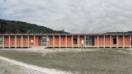 Recreación de como quedarán las casetas en Doniños