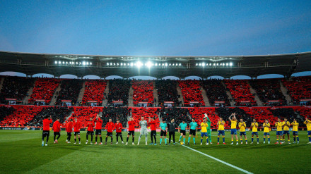 Mallorca y Las Palmas posan con el gran mosaico de fondo en una tarde de fútbol como no se recordaba en Son Moix