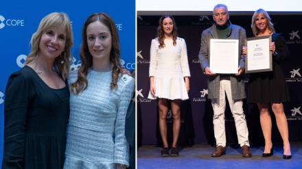 Amalia y Cristina (vestido blanco), en la entrega de los Premios COPE Valencia