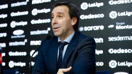 Felipe, en la sala de prensa del Ciutat de València