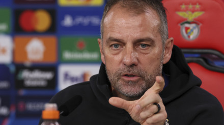 Hansi Flick, en rueda de prensa