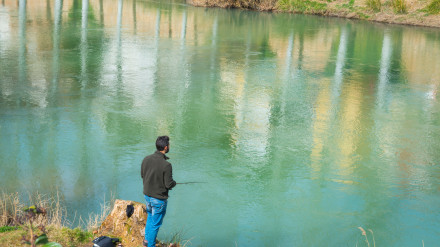 Pescador en el río Tajo