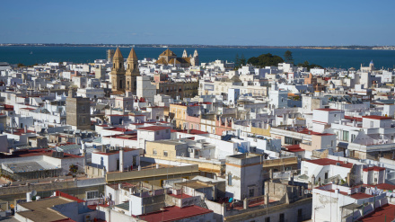 Cádiz, Andalucía, España, vista de la ciudad desde la Torre Tavira