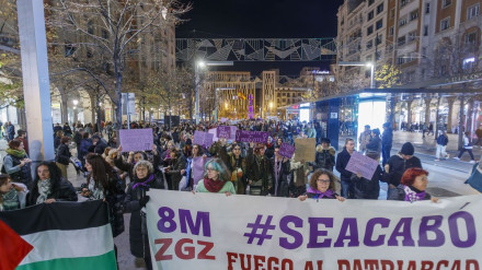 Imagen de la manifestación del 8M en Zaragoza en 2024