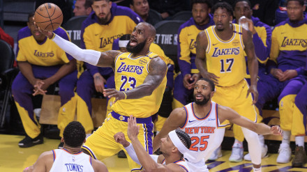 LeBron James, en el partido ante los Knicks