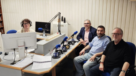 Vicente Díaz Casás, Jon Solozabal y Jose Peinó en los estudios de COPE Ferrol