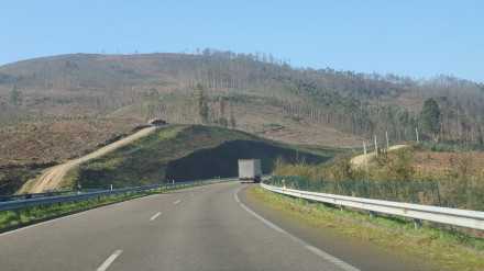 Montes que resultaron quemados en Trabada