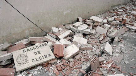 Escombros tras el terremoto de Lorca en 2011