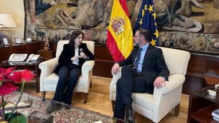 Margarita Robles con Ángel Mato hace unos días en Madrid