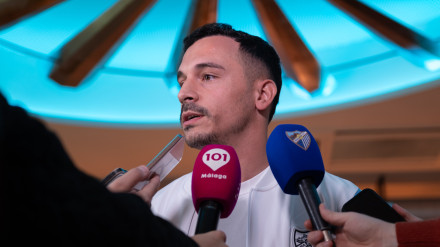 Alfonso Herrero en el acto de hoy del club en San Miguel.