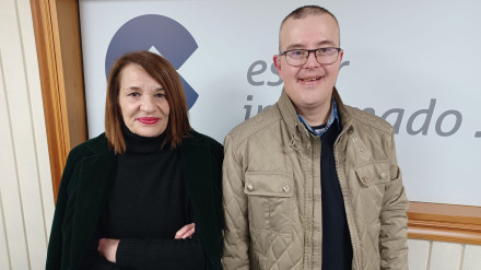 Mercedes Alonso y Juanjo Castrillón en los estudios de COPE Ferrol