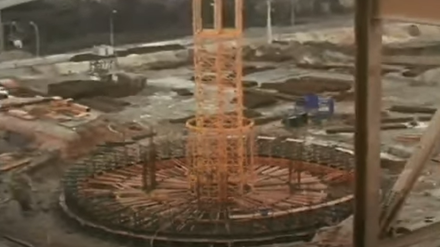 Inicio de la construcción de la chimenea de la central térmica de Endesa