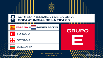 España queda encuadrada en el Grupo E de la clasificación para el Mundial 2026