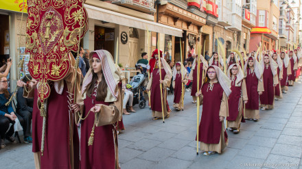 Momento de la procesión del  Domingo de Ramos en Cartagena