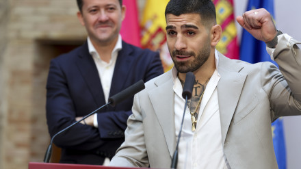 Ilia Topuria, durante el acto de este martes en Toledo