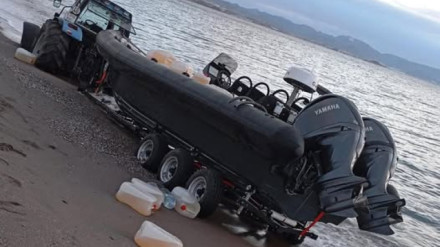 Narcolancha abandonada en Calnegre el pasado enero