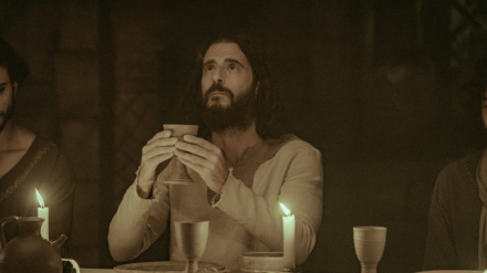 Jonathan Roumie, actor americano, en su papel como Jesús de Nazaret