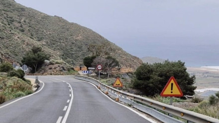 Carretera afectada por las lluvias