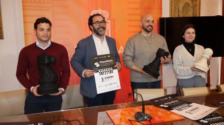 Los organizadores del torneo de ajedrez, durante la presentación en Zamora