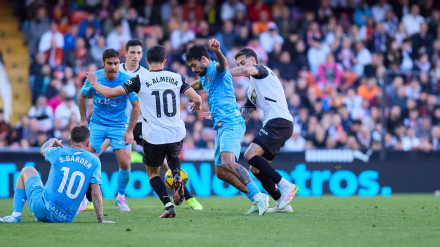Imagen del partido de ayer