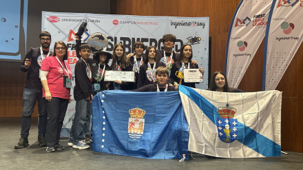 El equipo de la Academia Captioma durante la competición nacional en el Campus de Ferrol