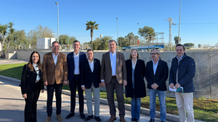 El conseller Vicente Martínez Mus visita la actual depuradora de Burriana junto al alcalde, Jorge Monferrer