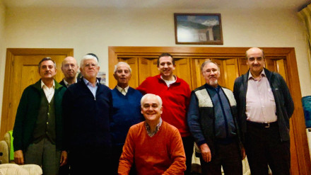 Pedro Aguado en una visita a Escuelas Pías de Jaca en 2029