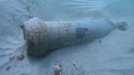 Cañón de bronce que podría pertenecer al pecio de “Punta Restelos”