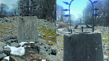 Vandalizadas cruces del Santuario de San Miguel de Aralar