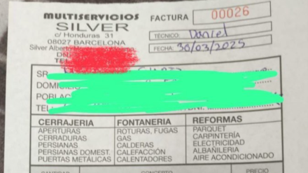 Factura de un cerrajero de Barcelona