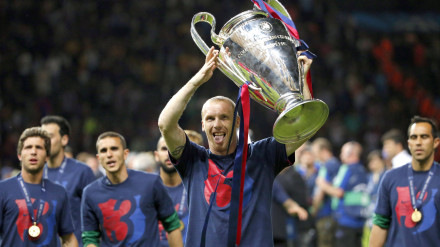Jérémy Mathieu, campeón de Europa con el Barça