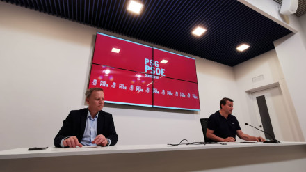 Rafael Villarino en una comparecencia como líder del PSOE en Ourense