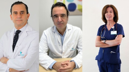 Los doctores Salvador Morales y Adolfo López y la doctora María Jose Lirola