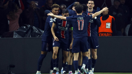 El PSG celebra uno de los goles al Aston Villa