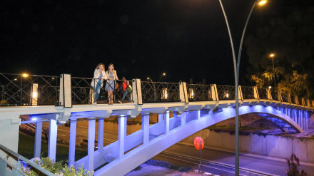 El puente de La Torta de Lorca estrena iluminación ornamental
