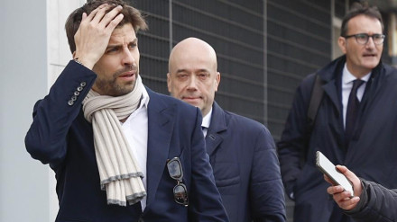 Gerard Pique llegando al juzgado