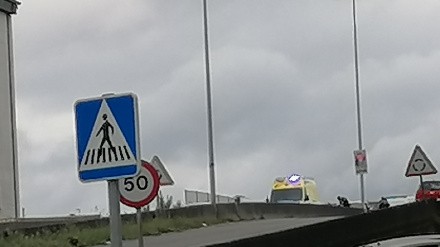 La ambulancia en la zona del accidente