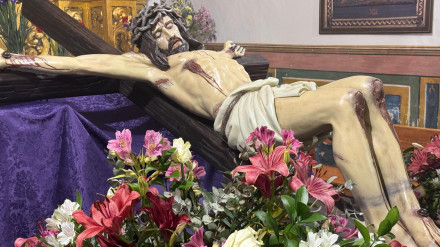 Imagen del Cristo de la Misericordia, protagonista de la bajada penitencial de los Hermanos del Socorro