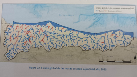 Mapa del estado de las aguas en Asturias