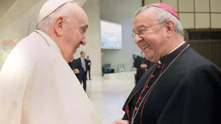 El obispo de Mallorca, Sebastià Taltavull, con el papa Francisco