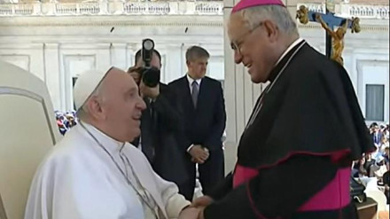 Demetrio Fernández ante el Santo Padre en el Vaticano