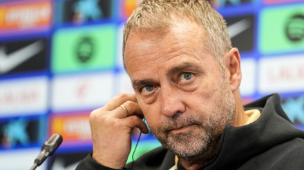 Hansi Flick, en rueda de prensa