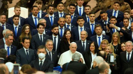 El Papa Francisco en audiencia con la Ponferradina