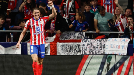 Gallagher celebra el gol marcado para el Atlético de Madrid frente al Rayo Vallecano
