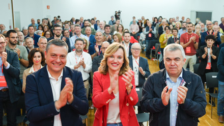 Sabés, Alegría y Cerdán en el XI Congreso del PSOE alto Aragón