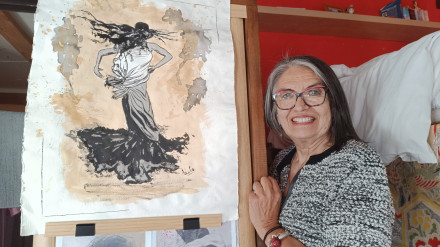 La pintora Adela Olmos